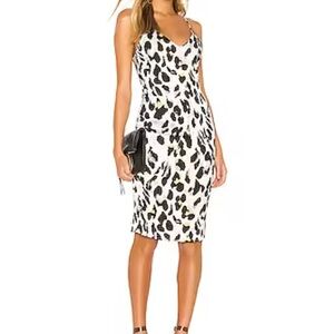 Superdown Black and White Animal Print Midi Dress